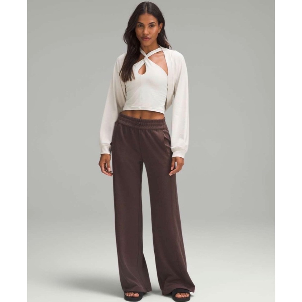 Lululemon Softstreme Ribbed Straight-Leg Pants Espresso Brown Size 6 LW5FAGS